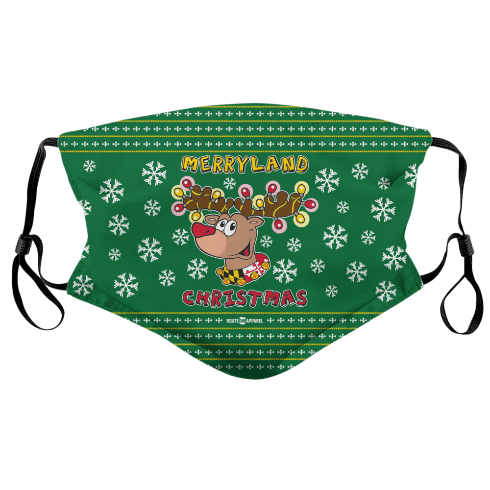 Merryland Christmas (Green) / Face Mask - Route One Apparel