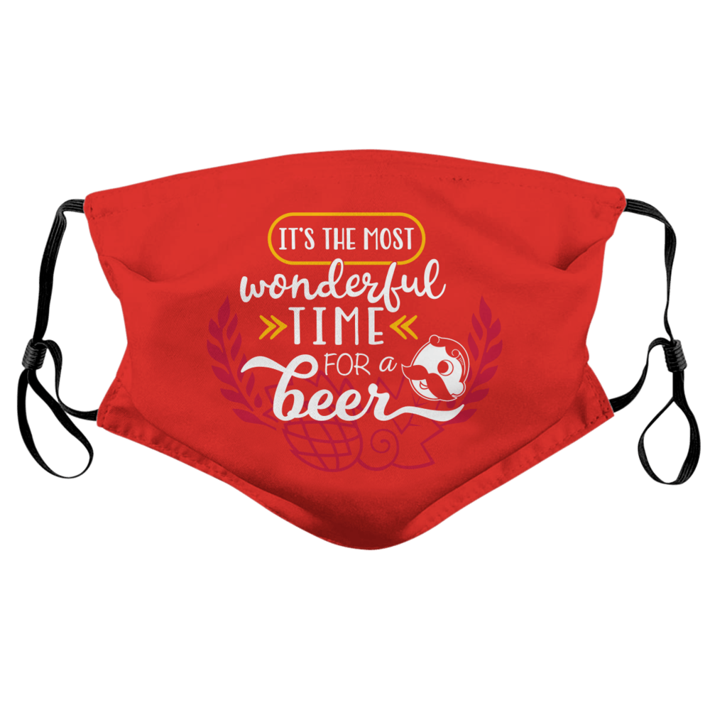 It's The Most Wonderful Time for a Beer (Red) / Face Mask - Route One Apparel