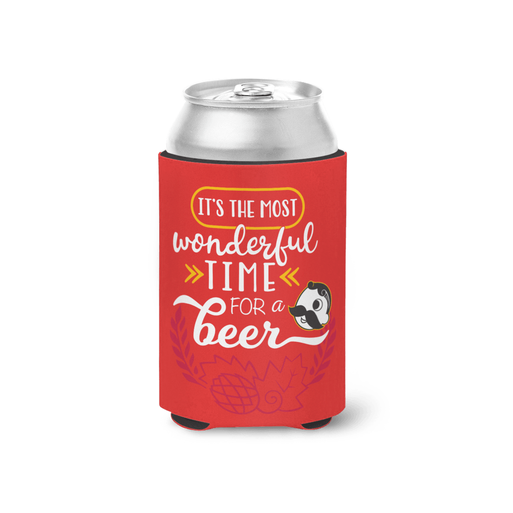 It's The Most Wonderful Time for a Beer (Red) / Can Cooler - Route One Apparel