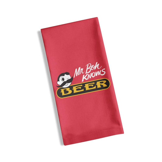 Mr. Boh Knows Beer (Red) / Kitchen Towel - Route One Apparel