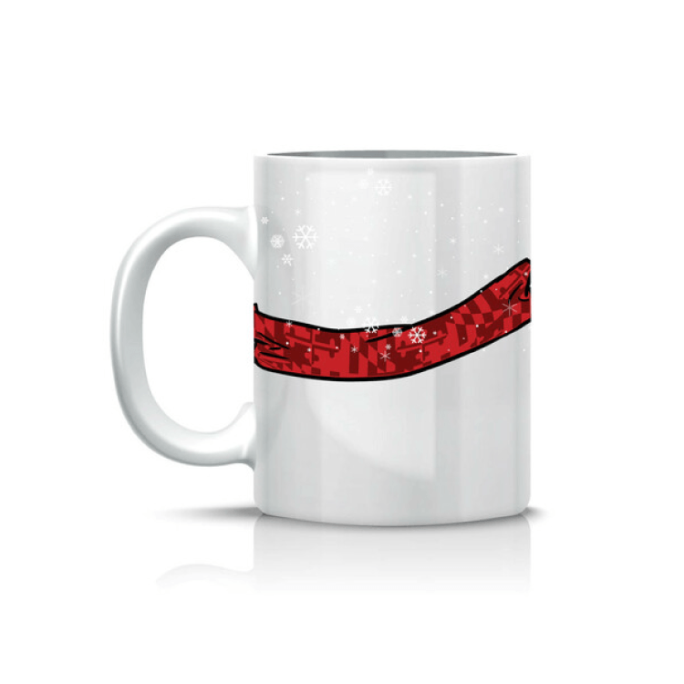 Snowman with Maryland Flag Scarf (White) / Mug - Route One Apparel