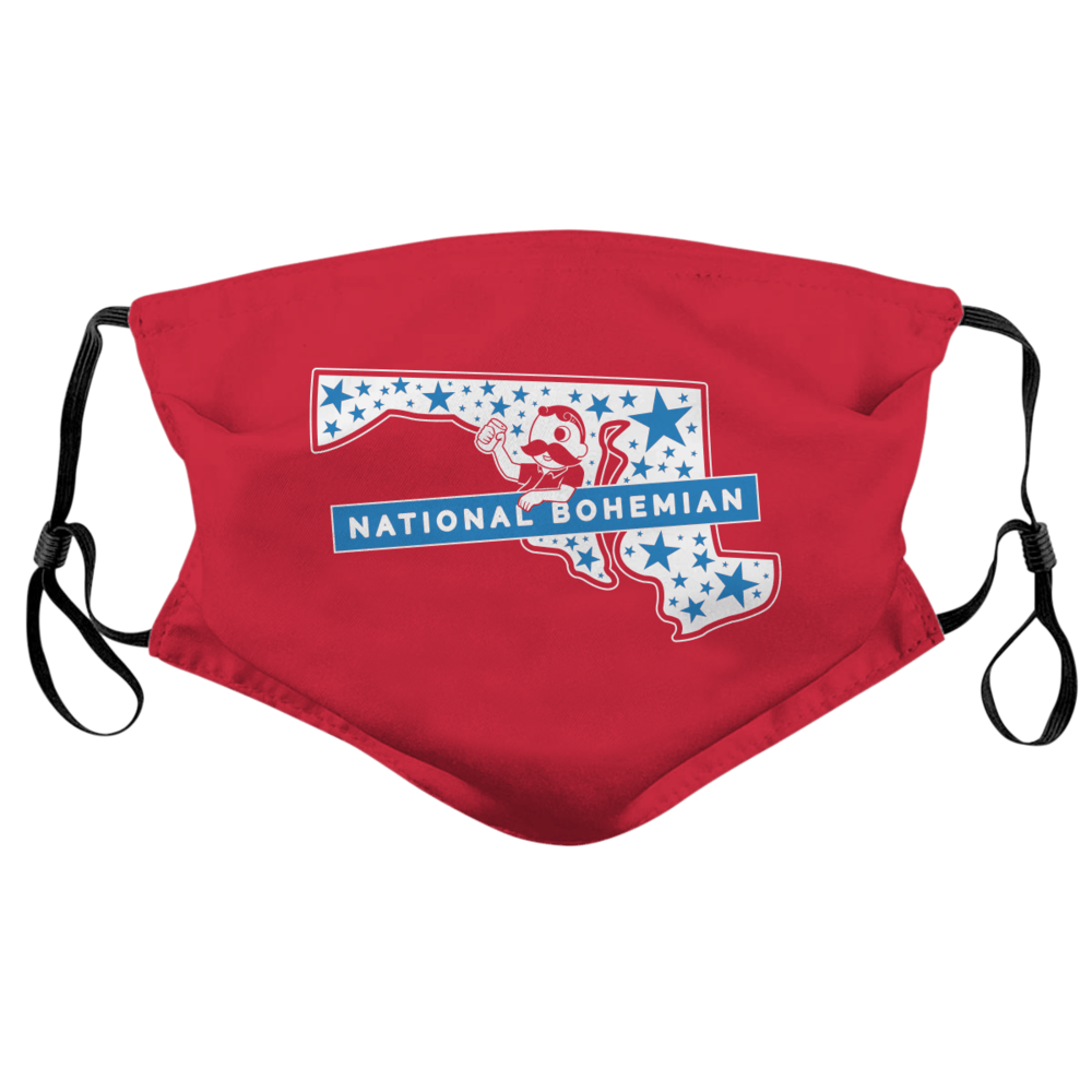 National Bohemian Maryland State Stars (Red) / Face Mask - Route One Apparel