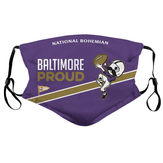 Natty Boh Football - Baltimore Proud (Purple) / Face Mask - Route One Apparel