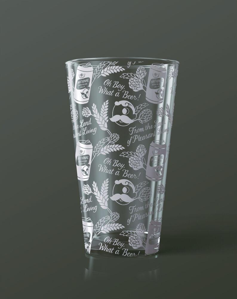 National Bohemian Hops & Can Pattern (Etched) / Pint Glass - Route One Apparel