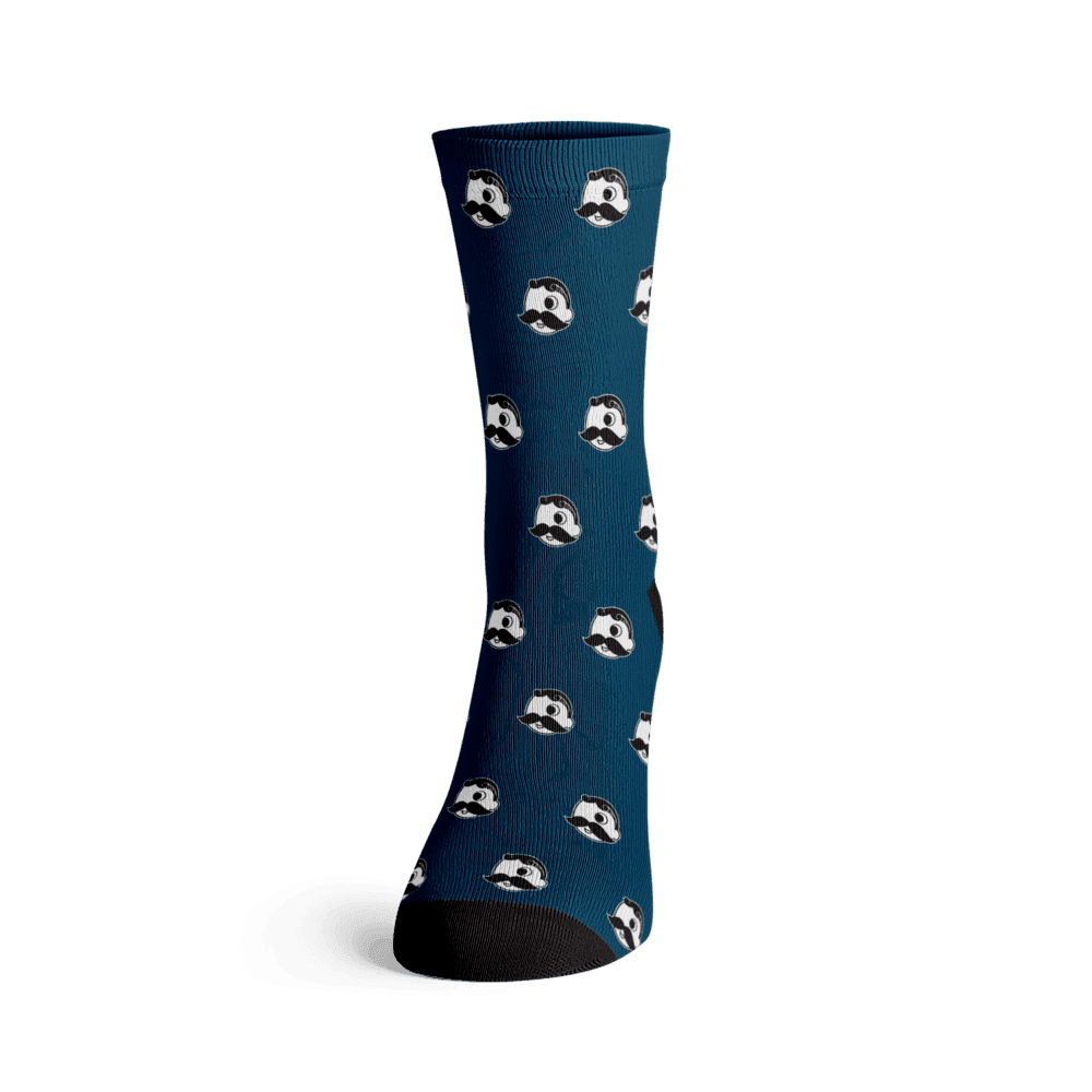 Natty Boh Logo Pattern (Navy) / Crew Socks - Route One Apparel