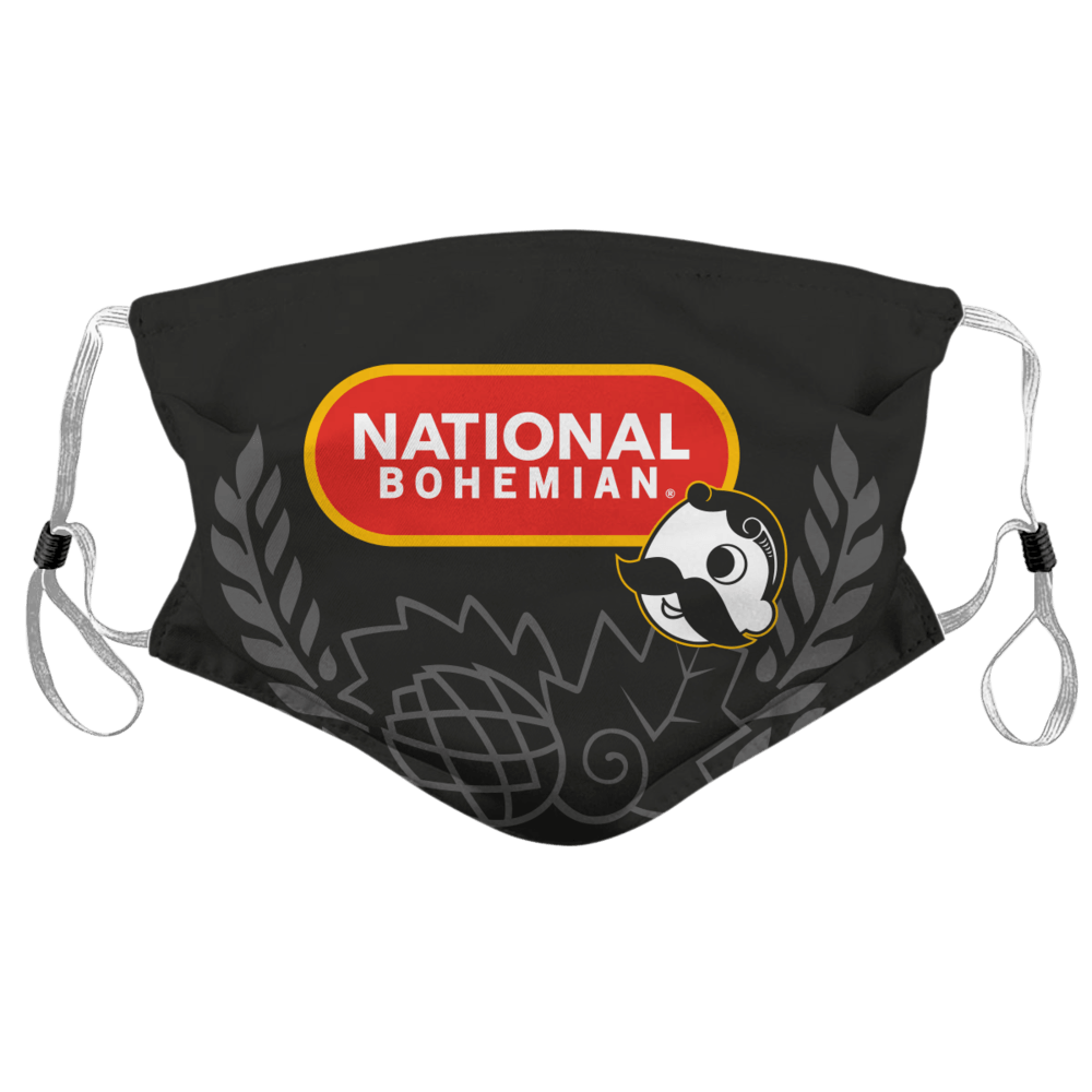 National Bohemian Pill Logo (Black) / Face Mask - Route One Apparel