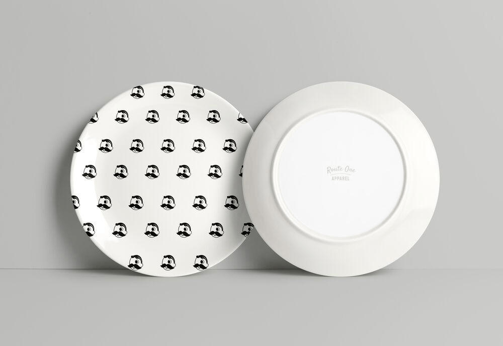 Natty Boh Logo Pattern (White) / Plate - Route One Apparel