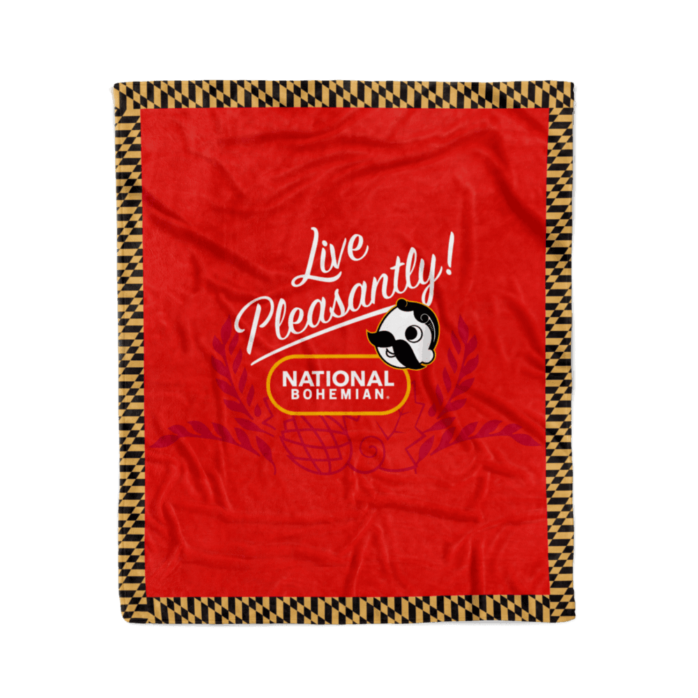 Natty Boh Live Pleasantly / 59in x 50in Blanket - Route One Apparel