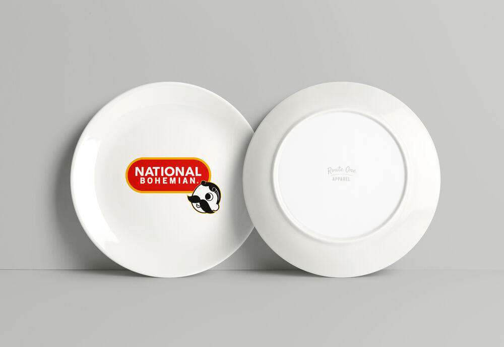 Natty Boh Pill Logo (White) / Plate - Route One Apparel