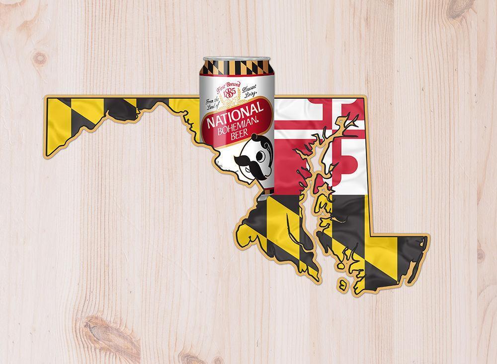 Natty Boh Can & Maryland Flag State / Aluminum Sign - Route One Apparel