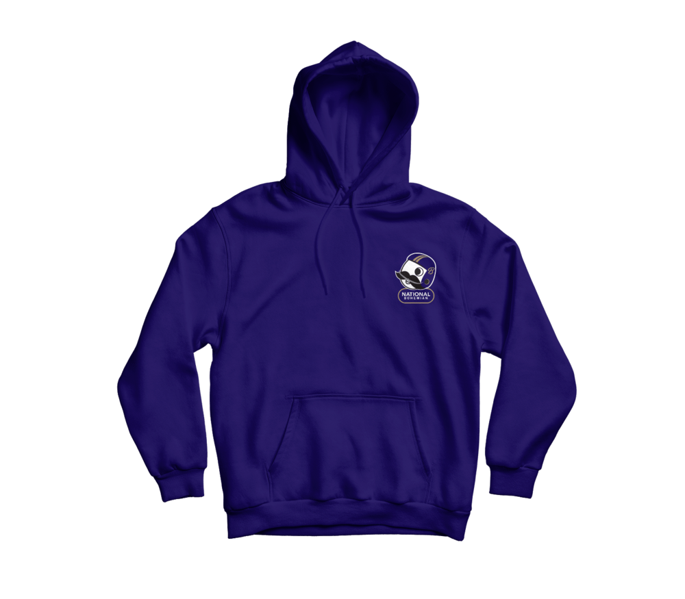 National Bohemian Football (Purple) / Hoodie - Route One Apparel