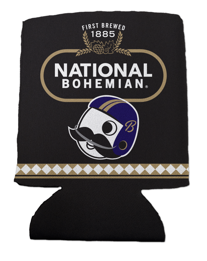 National Bohemian Football (Black) / Can Cooler - Route One Apparel