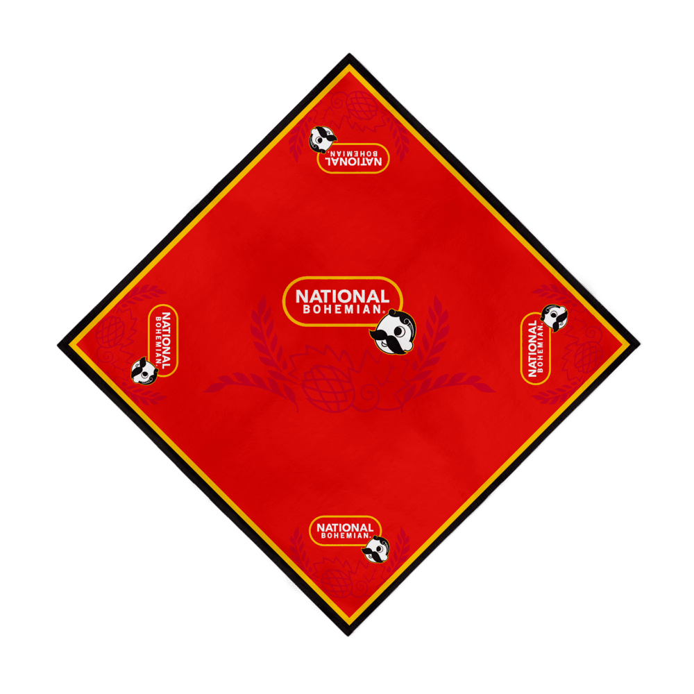 National Bohemian Beer w/ Hops (Red) / Bandana (22 x 22 inch) - Route One Apparel