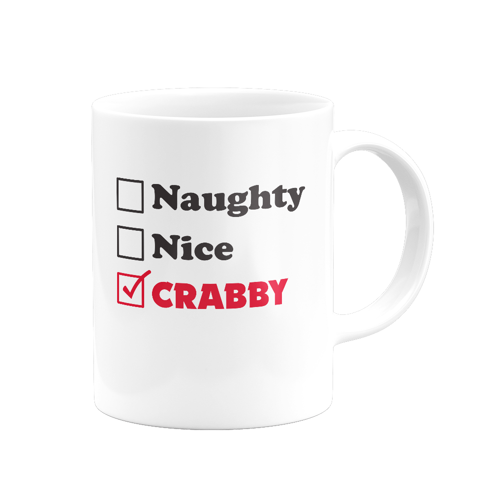 Naughty, Nice, Crabby (White) / Mug - Route One Apparel