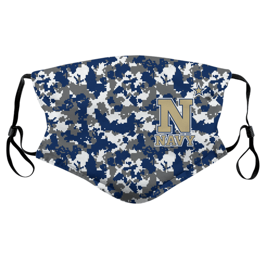 Side Navy Star Logo with Digital Camo / Face Mask - Route One Apparel