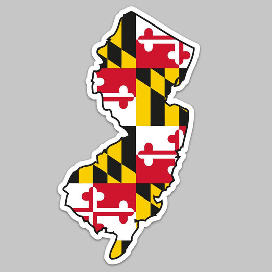 State of New Jersey w/ Maryland Flag / Sticker - Route One Apparel