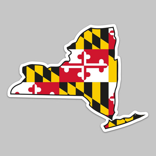 State of New York w/ Maryland Flag / Sticker - Route One Apparel
