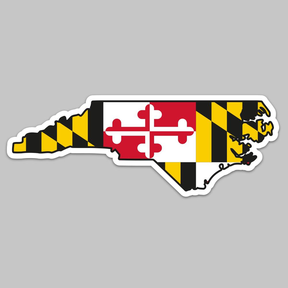 State of North Carolina w/ Maryland Flag / Sticker - Route One Apparel