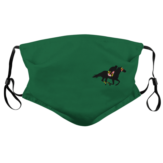 Side Off To The Races Maryland Jockey (Green) / Face Mask - Route One Apparel