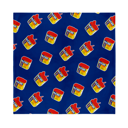 Old Bay 3-D Can Pattern (Blue) / Bandana (22 x 22 inch) - Route One Apparel