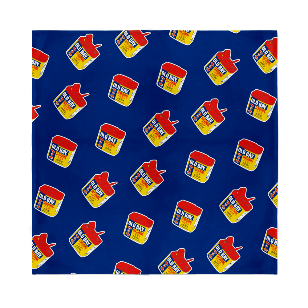 Old Bay 3-D Can Pattern (Blue) / Bandana (22 x 22 inch) - Route One Apparel