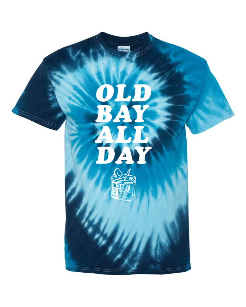 Old Bay All Day (Navy Spiral Tie Dye) / Shirt - Route One Apparel