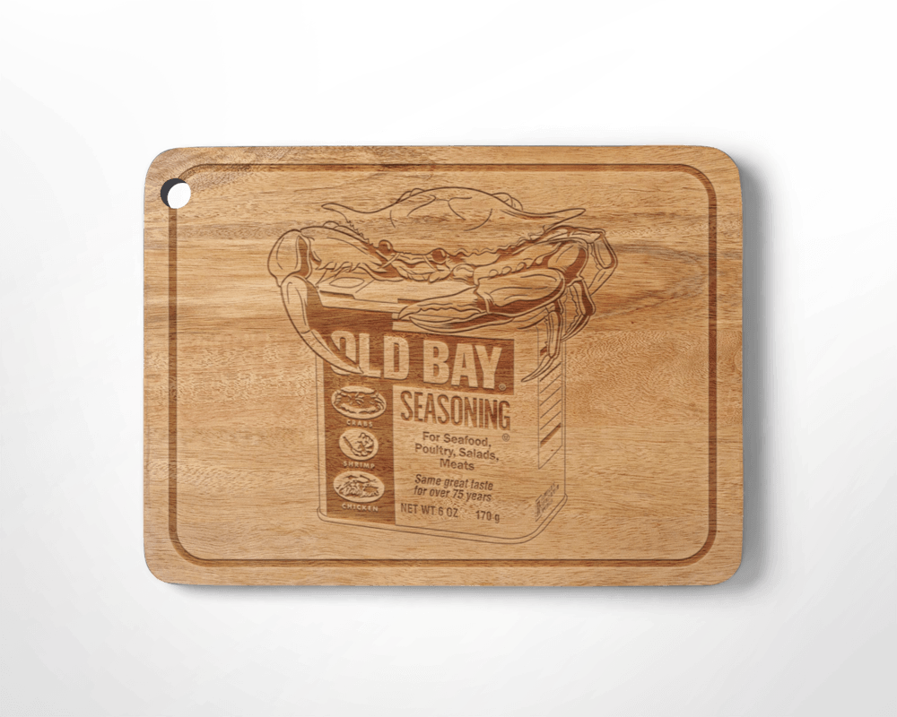Old Bay Can with Crab / Bamboo Cutting Board - Route One Apparel