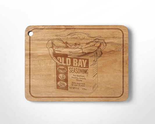 Old Bay Can with Crab / Bamboo Cutting Board - Route One Apparel