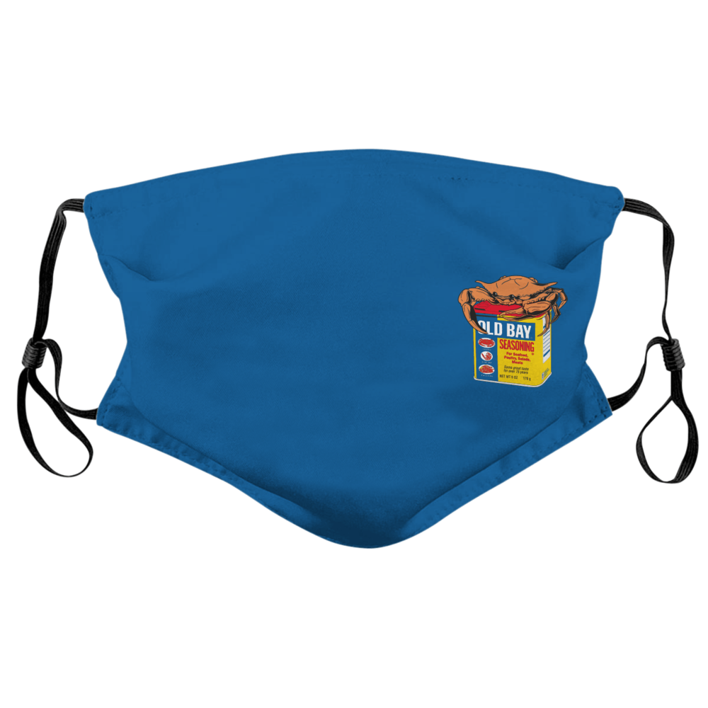 Crab on Old Bay (Blue) / Face Mask - Route One Apparel