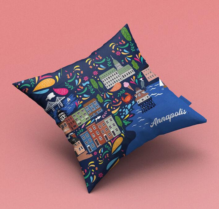Annapolis Mural / Throw Pillow - Route One Apparel