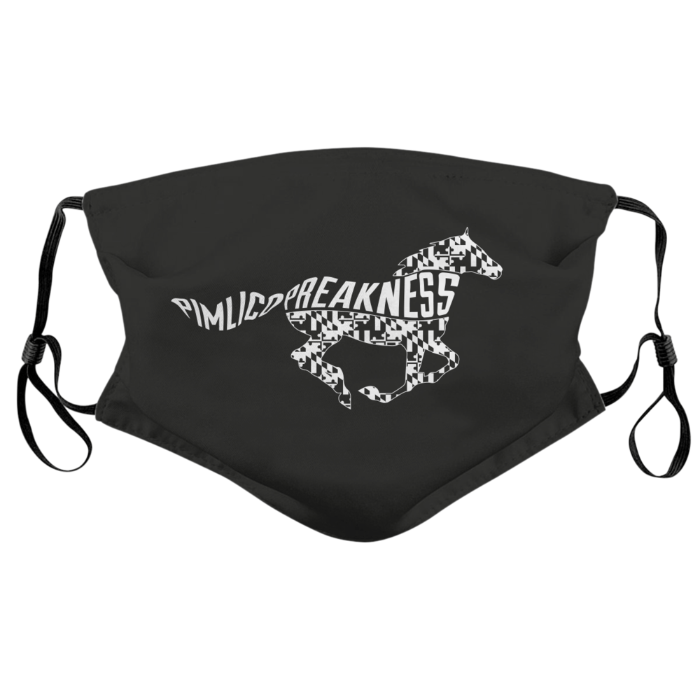 Pimlico Preakness Horse (Black) / Face Mask - Route One Apparel