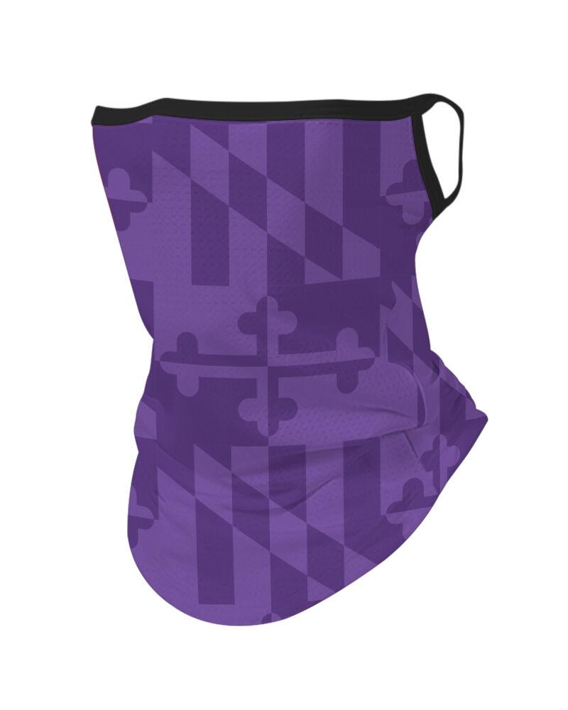 Purple Monochrome Maryland Flag / Neck Gaiter with Ear Loops - Route One Apparel