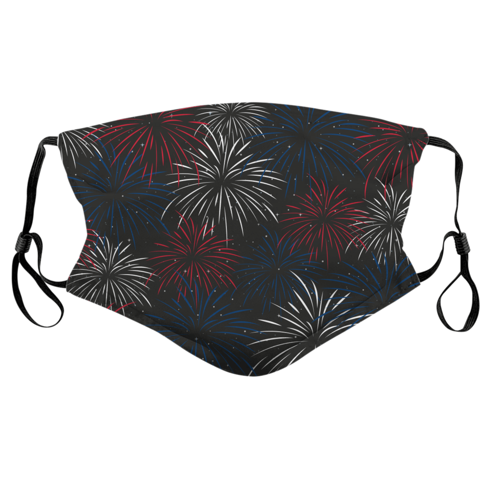 Red, White & Blue Fireworks (Black) / Face Mask - Route One Apparel