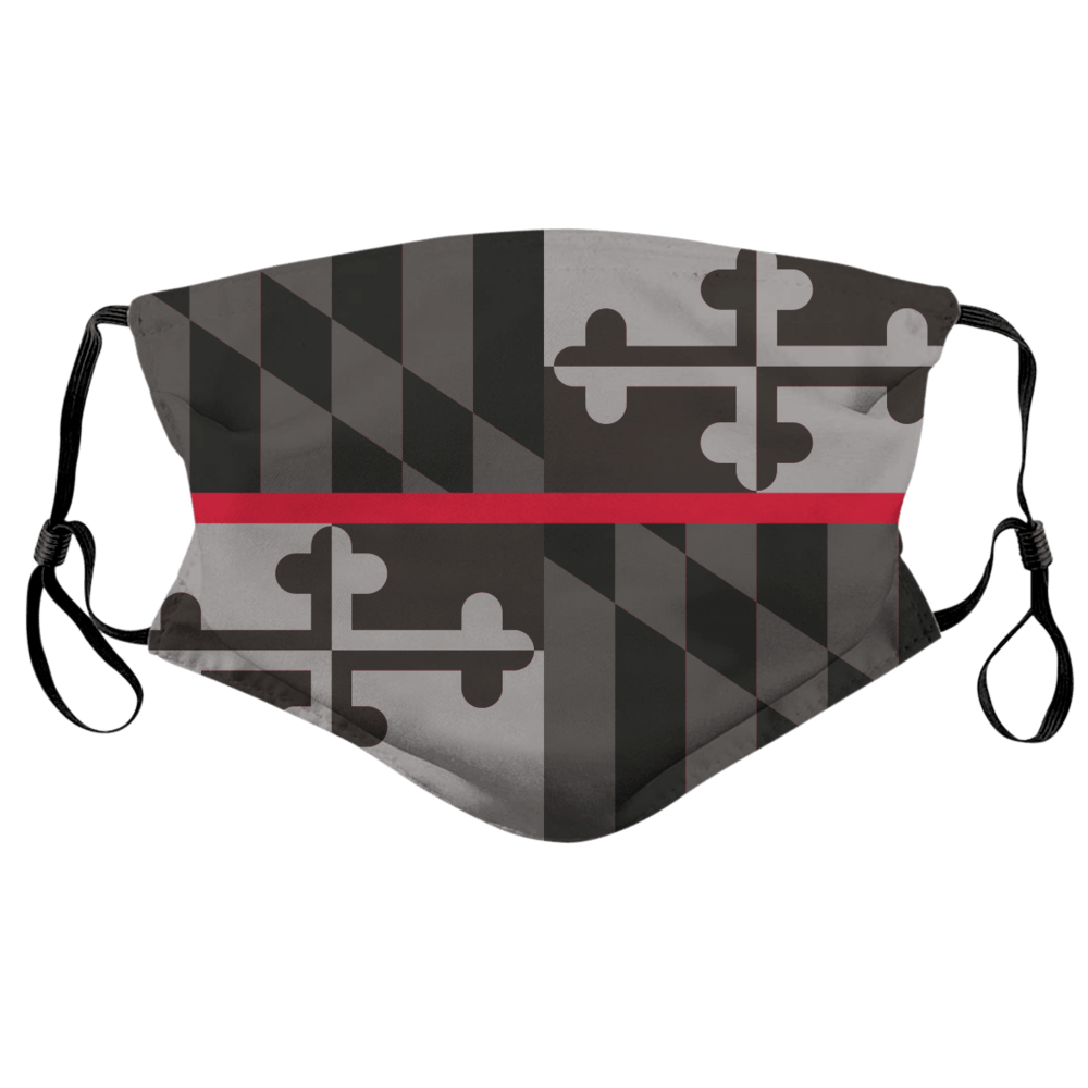 Maryland Flag Red Line / Face Mask - Route One Apparel
