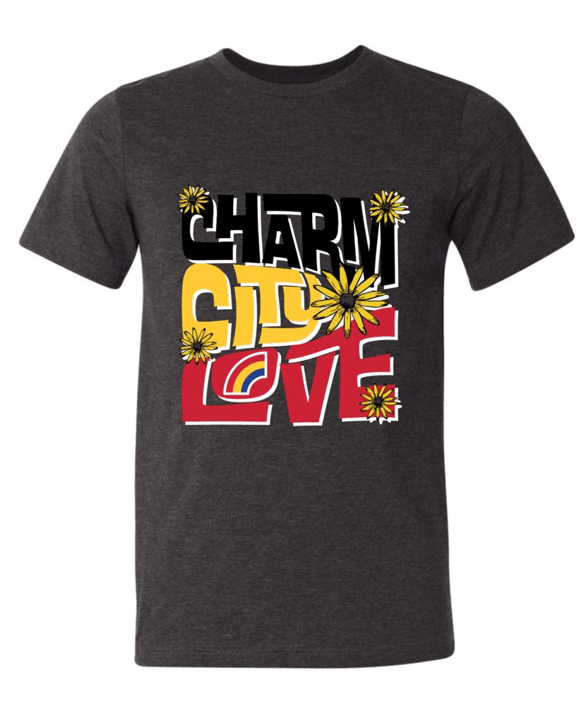 Charm City Love (Heather Dark Grey) / Shirt - Route One Apparel