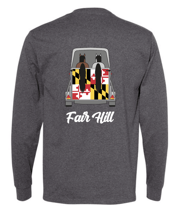 *PRE-ORDER* Maryland 5 Star Horse Trailer (Charcoal Heather) / Long Sleeve Shirt - Route One Apparel