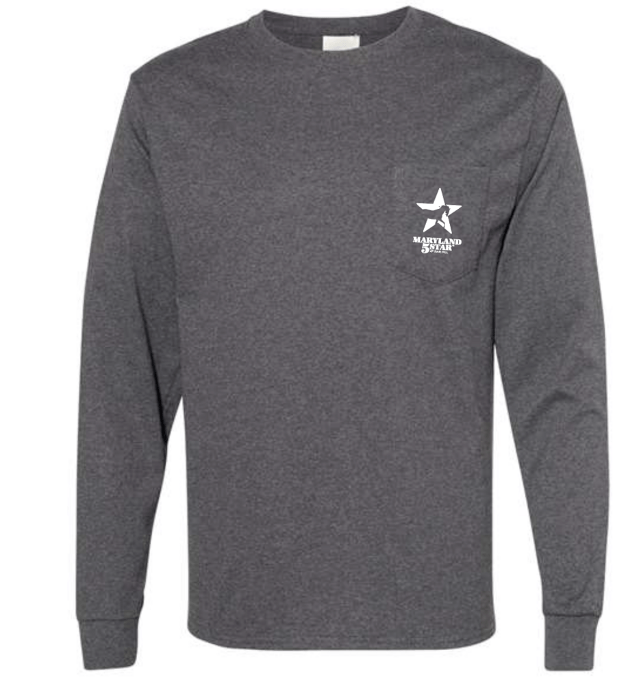 *PRE-ORDER* Maryland 5 Star Horse Trailer (Charcoal Heather) / Long Sleeve Shirt - Route One Apparel