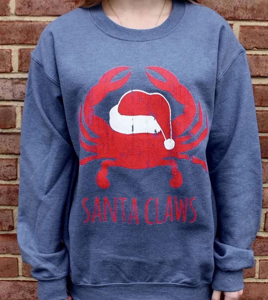 Santa Claws V2.0 (Indigo) / Crew Sweatshirt - Route One Apparel