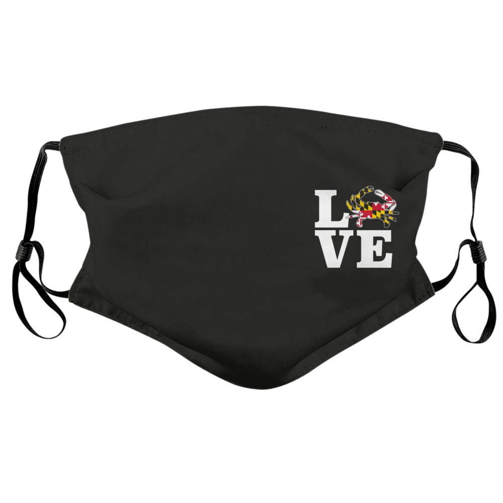 Side LOVE - Maryland Crab (Black) / Face Mask - Route One Apparel