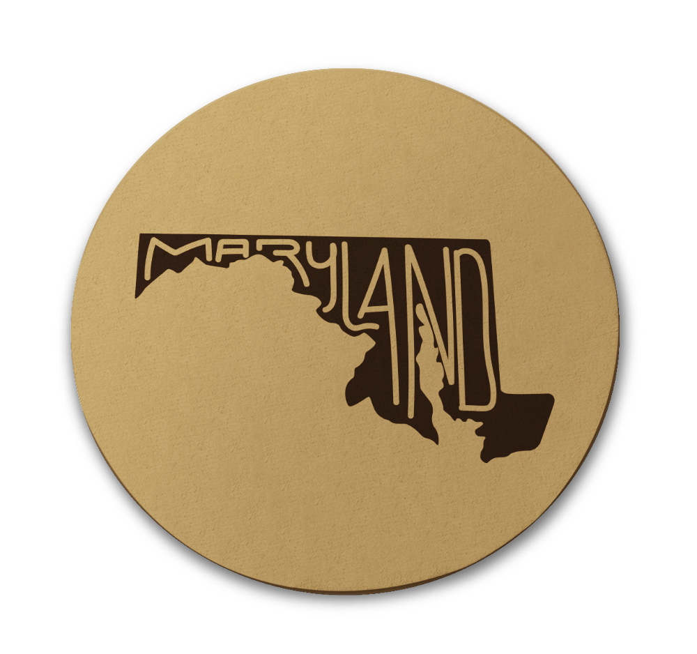 Maryland in Maryland Outline / Cork Coaster - Route One Apparel