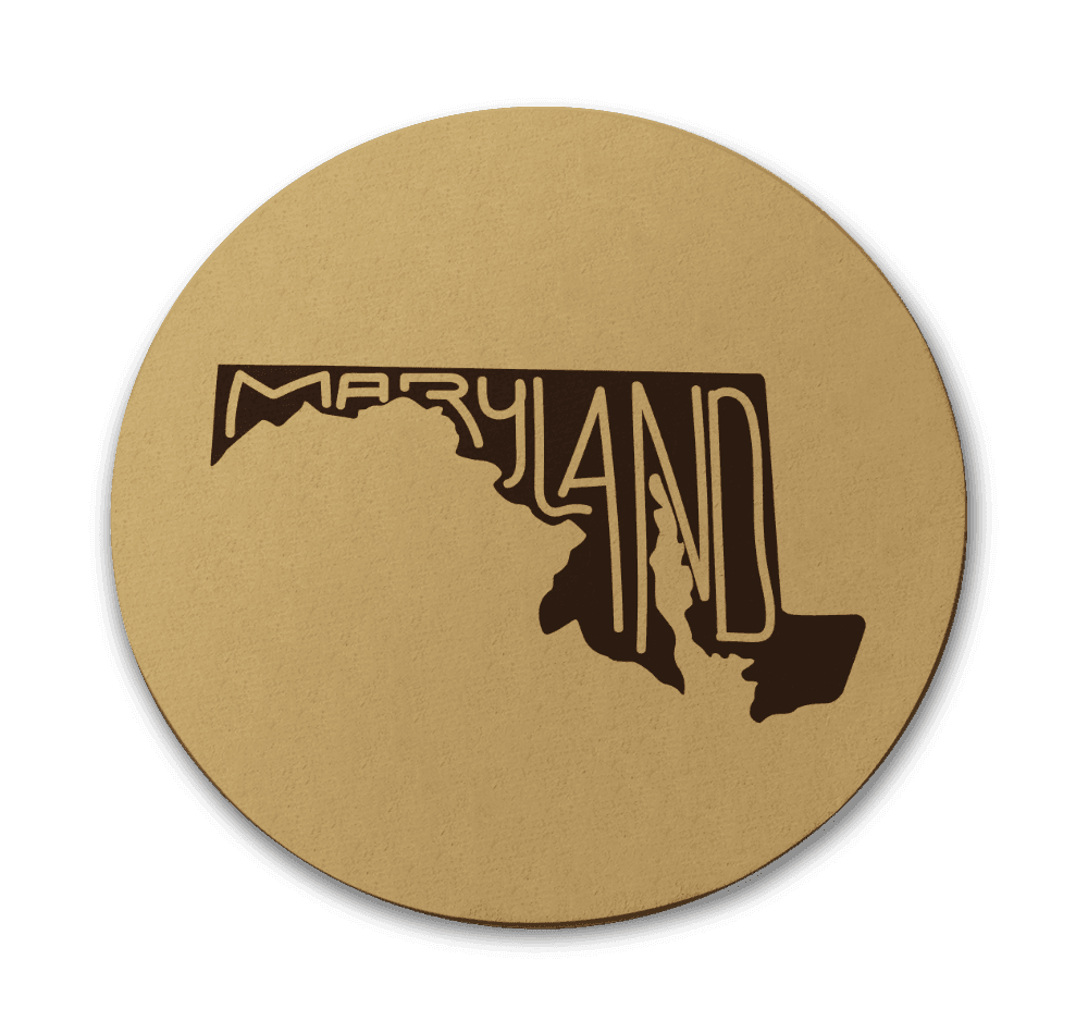 Maryland in Maryland Outline / Cork Coaster - Route One Apparel