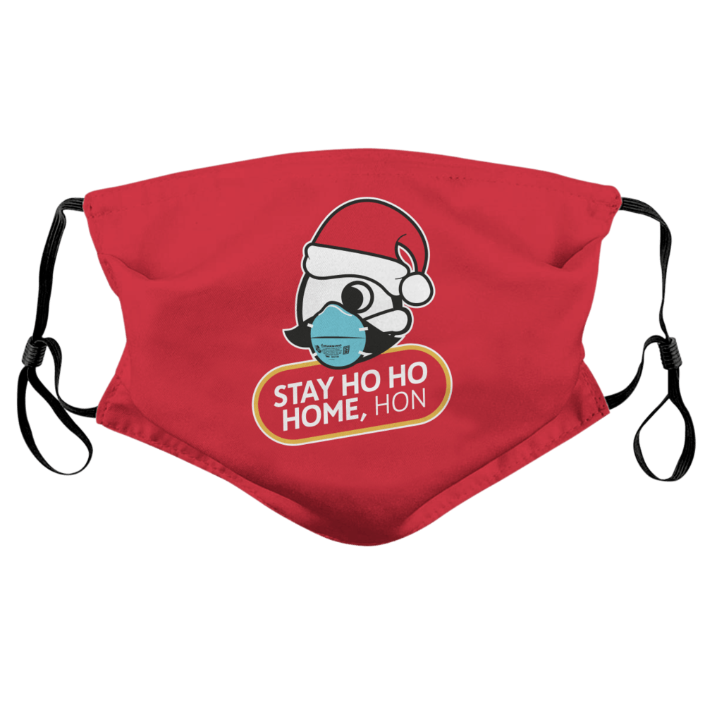 Stay Ho Ho Home, Hon (Red) / Face Mask - Route One Apparel
