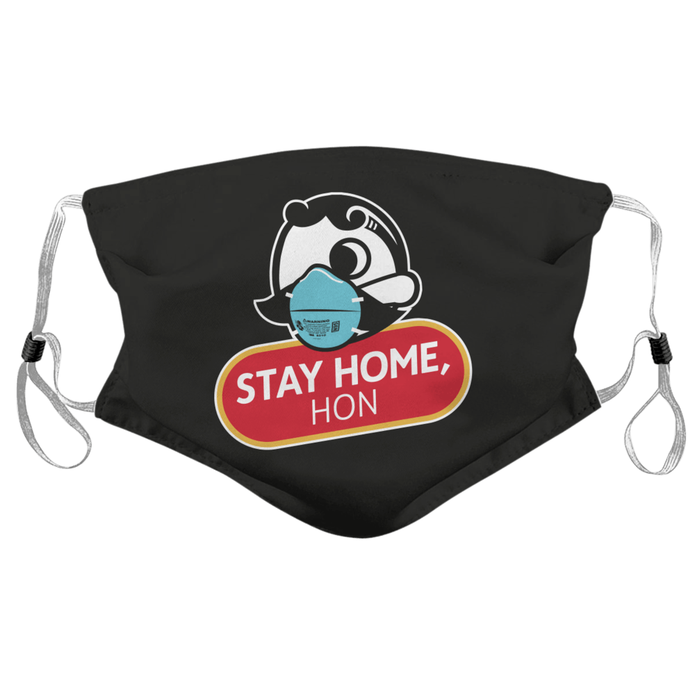 Stay Home, Hon (Black) / Face Mask - Route One Apparel
