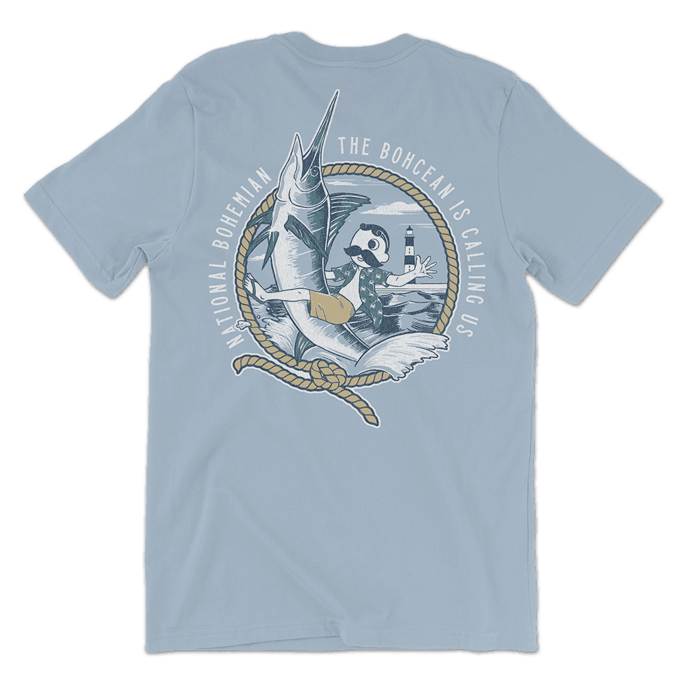 Licensing - Natty Boh The Bohcean Is Calling Us - National Bohemian (Chambray) / Shirt Blue