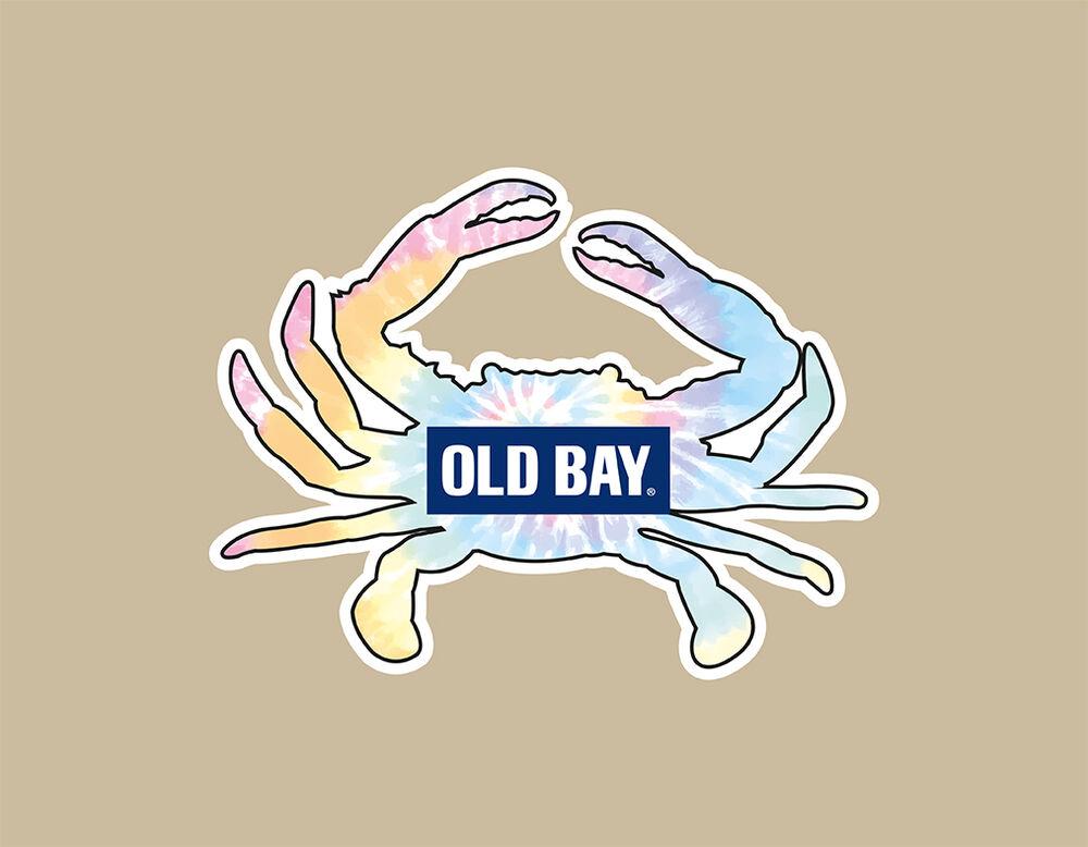 Tie Dye Crab with Old Bay Logo / Sticker - Route One Apparel