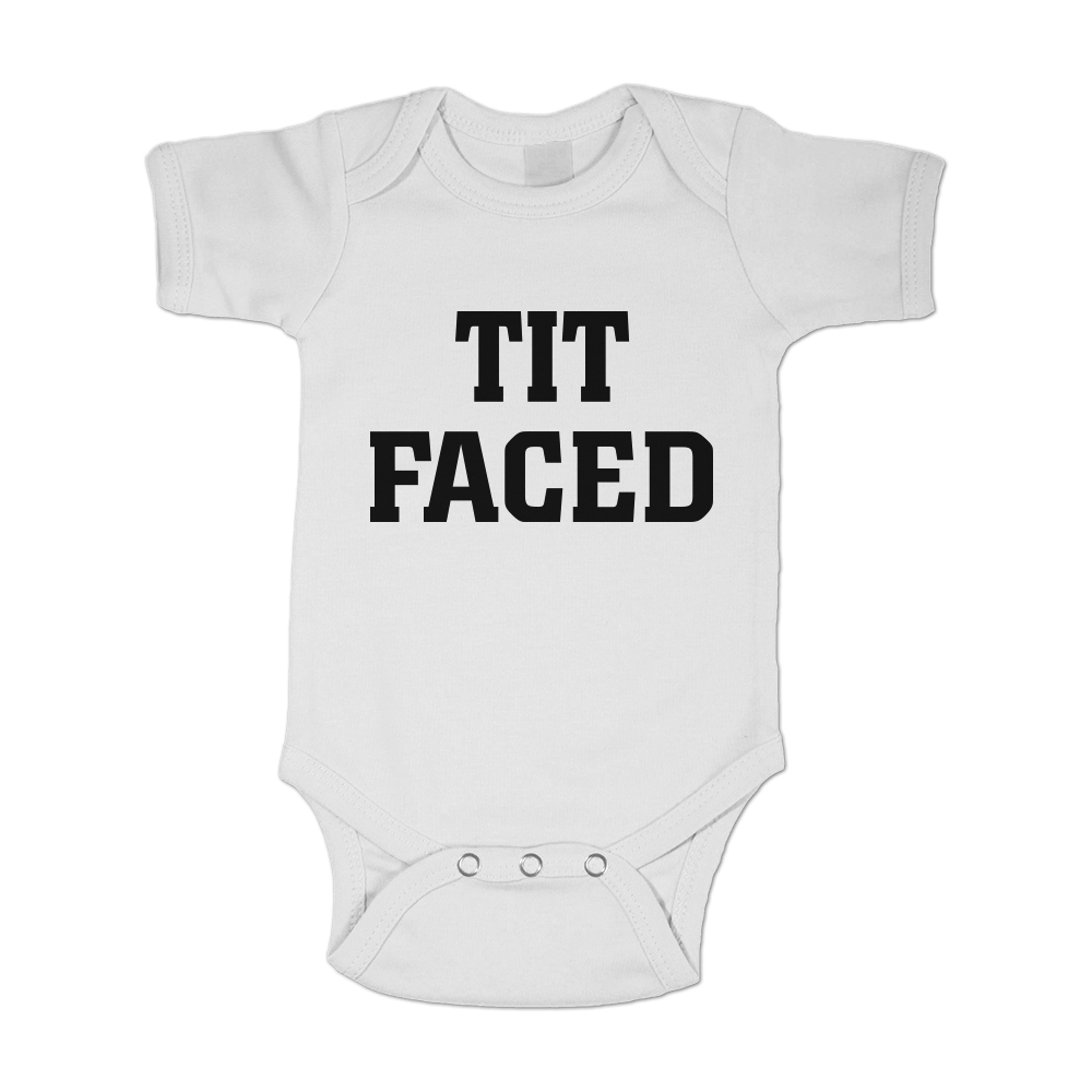 Tit Faced (White) / Baby Onesie - Route One Apparel