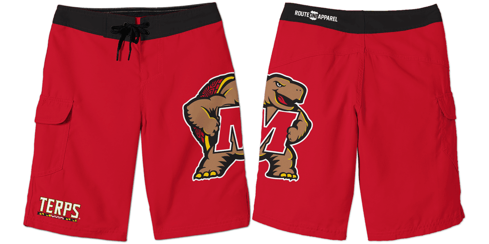 UMD Testudo (Red) / Board Shorts - Route One Apparel