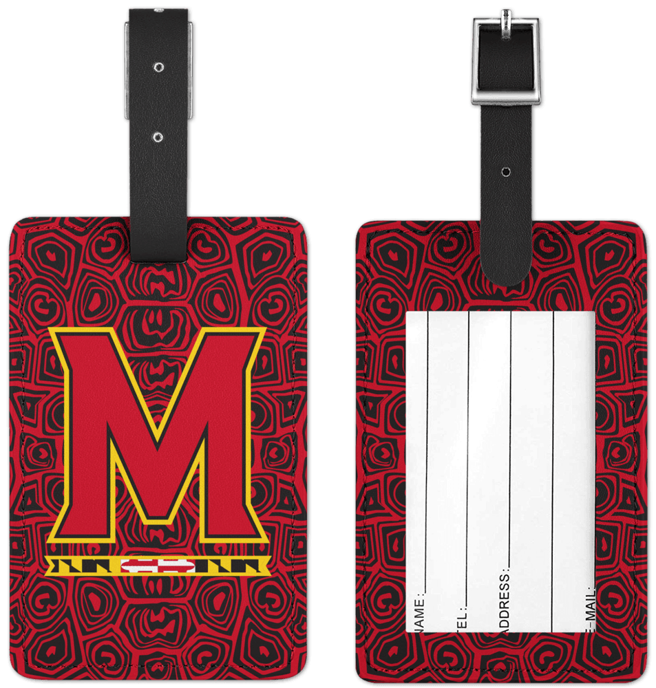 UMD "M" Logo & Turtle Shell (Red & Black) / Luggage Tag - Route One Apparel