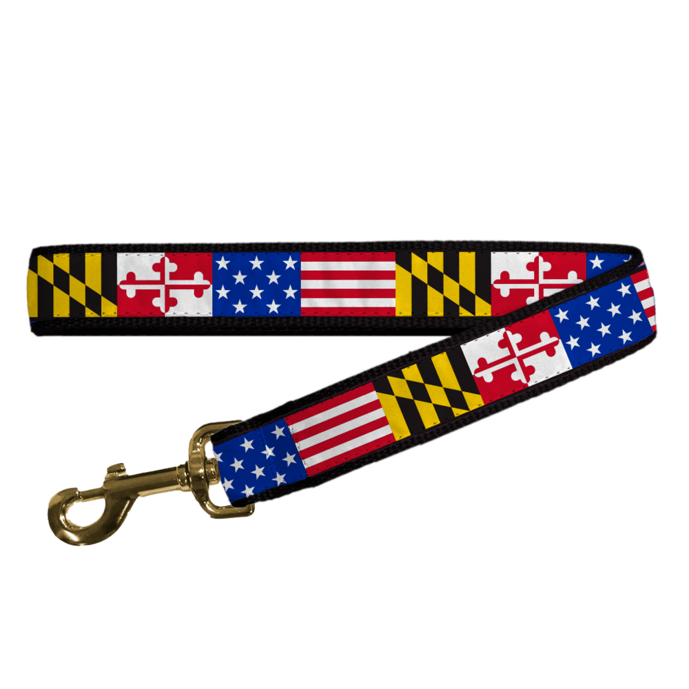 Maryland & American Flag / Dog Leash - Route One Apparel