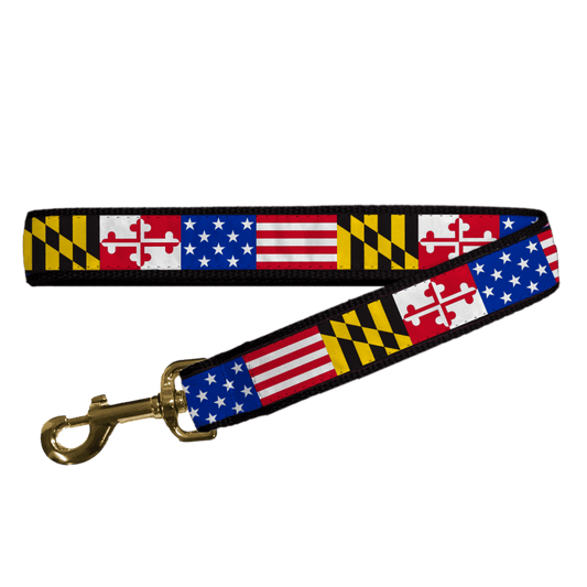 Maryland & American Flag / Dog Leash - Route One Apparel